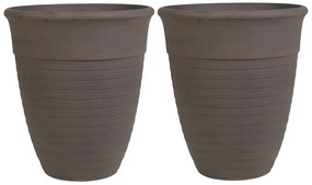 Set di 2 vasi per piante marrone ⌀ 50 cm KATALIMA Beliani