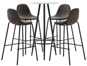 Set Da Bar 5 Pz İn Tessuto Grigio Scuro /