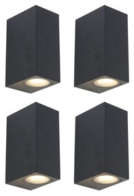 Set di 4 applique moderne nere 2 luci IP44 - Baleno