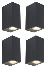 Set di 4 applique moderne nere 2 luci IP44 - Baleno