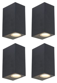 Set di 4 lampade da parete moderne nere IP44 - BALENO II