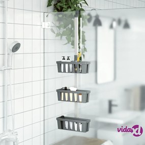 vidaXL Ripiani Pensili da Doccia 30x15x(67-105) cm in Alluminio