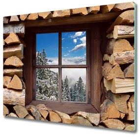 Tagliere in vetro Inverno fuori dalla finestra 60x52 cm