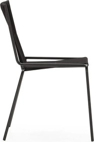 Sedie da pranzo in set nere in metallo impilabili 2 pz Emily – Marckeric