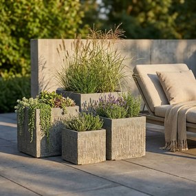 AGERATO - set di vasi in fibra sintetica