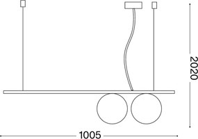 Ideal Lux - Lampadario LED a sospensione con cavo PERLINE 2xG9/3W/230V dorato