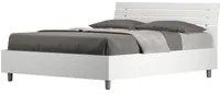 Letto matrimoniale francese con rete 140x200 testata inclinata con doghe bianco frassino Ankel