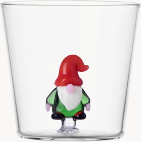 Bicchiere in vetro borosilicato fatto a mano con elfo Christmas Tales
