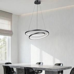 Brilagi-LED Lampada a sospensione dimmerabile con cavo TWISTER LED/48W/230V Ø 50 cm nero + telecomando