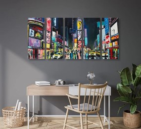 Quadri 5 pezzi – New York colorata