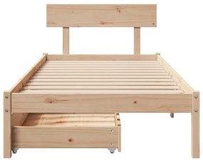 Letto senza materasso 90x200 cm in legno massello di pino