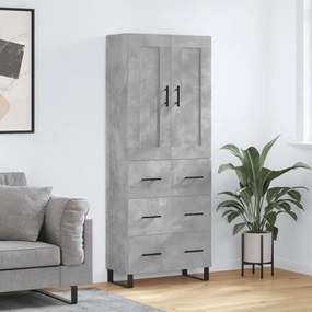 Credenza grigio cemento 69,5x34x180 cm in legno multistrato