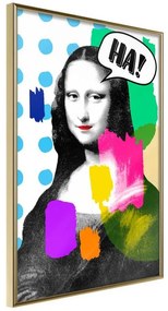 Poster  Mona Lisa's Laughter  Cornice Quadri Cornice d'oro, Larghezza x Altezza Home decor 20x30