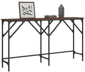 Tavolino Consolle Rovere Marrone 140x29x75 Cm Legno Multistrato /