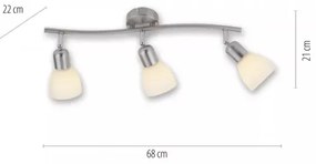 JUST LIGHT. 11953-55 - Faretto KARO 3xE14/40W/230V cromo opaco