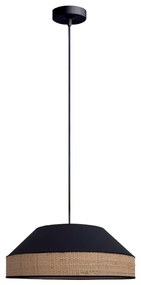 Lampadario a sospensione con filo MANISO 1xE27/60W/230V diametro 45 cm nero/beige