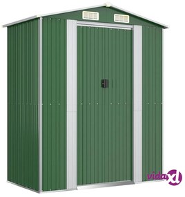 vidaXL Capanno da Giardino Verde 192x108x223 cm in Acciaio Zincato