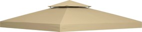 Tetto di Ricambio per Gazebo 3x3 m a 2 Livelli e Resistente ai Raggi UV Beige...