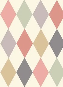 Tapete Punchinello von Cole & Son - Coral & Green
