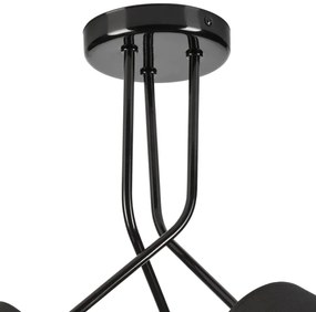 Lampadario a sospensione con supporto rigido IRMA 3xE27/15W/230V nero