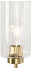 Lampada da terra Art Déco oro con vetro 2 luci - Laura