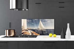 Pannello paraschizzi cucina Paesaggio marino in barca 100x50 cm