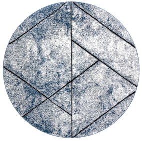 Tappeto moderno COZY 8872 Cerchio Wall, geometrico, triangoli - Structural due livelli di pile blu
