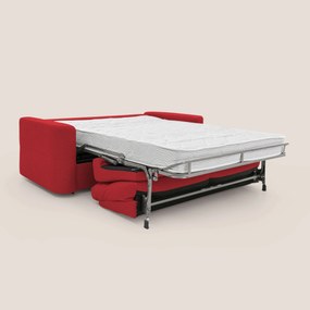 Cupido Divano letto materasso H18 cm e schienale alto in tessuto impermeabile simil cotone T13 rosso