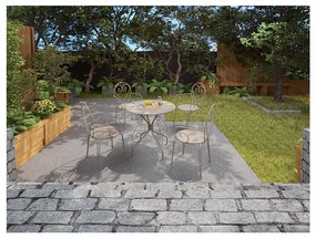 Poltrona da giardino impilabile in Metallo Beige Stile ferro battuto - Lotto di 4 - GUERMANTES