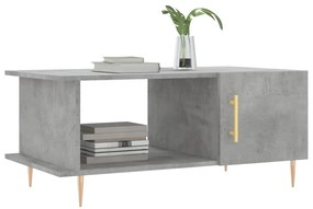 Tavolino da salotto grigio cemento 90x50x40cm legno multistrato