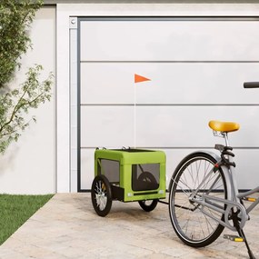 Rimorchio Da Bici Per Animali Verde E Nero Oxford E Ferro /