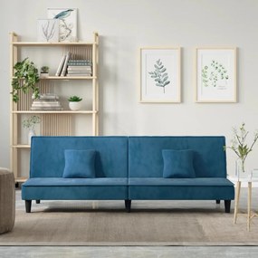 Divano Letto Blu İn Velluto /