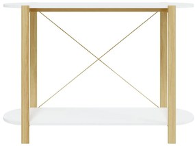 Tavolino consolle bianco 110x38x75 cm in legno multistrato