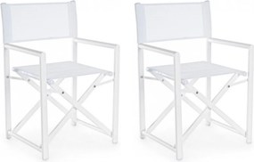 Set 2 Sedie Regista da Giardino 48x56x86h cm Taylor Bianco...