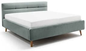 Letto matrimoniale imbottito azzurro con contenitore con rete inclusa 180x200 cm Lotte – Meise Möbel