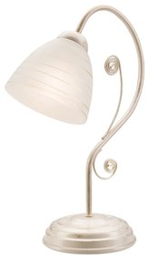 Lampada da tavolo bianca con paralume in vetro, altezza 39 cm Emilio - LAMKUR
