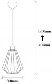 Lampadario su filo KESE 1xE27/40W/230V