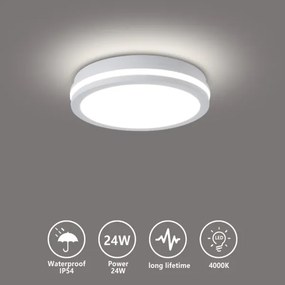Brilagi - Plafoniera LED da esterno BENE LED/24W/230V diam. 26 cm bianca IP54