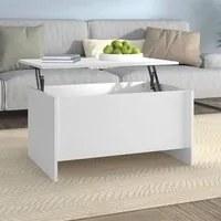 Tavolino da Salotto Bianco 80x55,5x41,5 cm in Legno Multistrato 809674