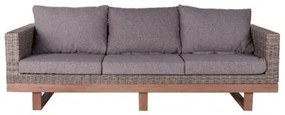 Divano da Giardino Patsy Grigio Alluminio Rattan Legno di acacia 220 x 89 x 64,50 cm