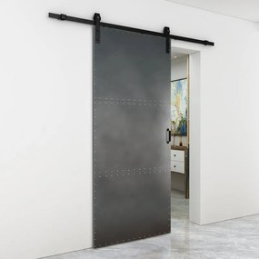 Porta scorrevole Brooklyn, L 96 x H 215 cm, con binario Country nero