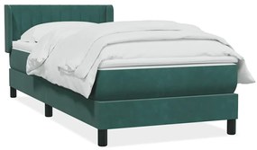 Giroletto A Molle Con Materasso Verde Scuro 90x220 Cm Velluto /