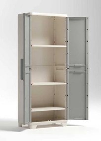 Armadio tuttopiani in resina Linear Wood 68x39x173h, effetto legno, piedini regolabili