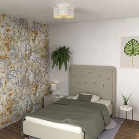 Lampadario a plafone LOFT SHADE 3xE27/60W/230V bianco/oro