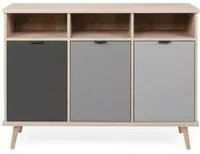 Credenza tre vani sonoma grigio piedini rialzati cm 120 x 40 x 88 h EFFEZ