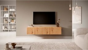 Mobile TV Sospeso Listellato 140 Cm 2 Ante Rovere Astra