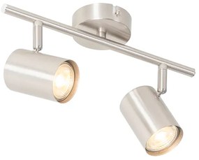 Plafoniera moderna in acciaio a 2 luci regolabile - Jeana