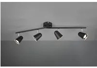 Faretto Toulouse Nero 4 Spot Led L78 cm Trio Lighting