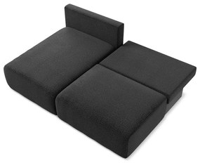 Divano angolare nero allungabile/con contenitore (con penisola a sinistra) Kalena – Makamii