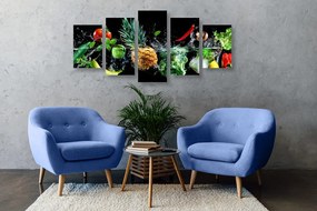Quadri 5 pezzi – Frutta e verdura biologica